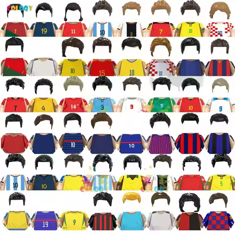 Kids Toys World Football Player Building Blocks Sport Complete Mini Action Figures Toys For Kids Bir