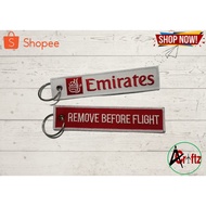 AVCRAFTZ EMIRATES AVIATION KEYTAG KEYCHAIN REMOVE BEFORE FLIGHT BAG TAG KEY HOLDER COLLECTIBLES