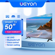 WEYON สมาร์ททีวี UHD 4K 50นิ้ว 55นิ้ว 1.5G+8G WIFI /DVB-T2 / USB2.0 / HDMI /AV รับประกันหนึ่งปี