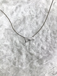 【 日本直送 名牌中古包 】Christian Dior 迪奧 項鍊 銀色 Logo vintage 古董 ymmgg4