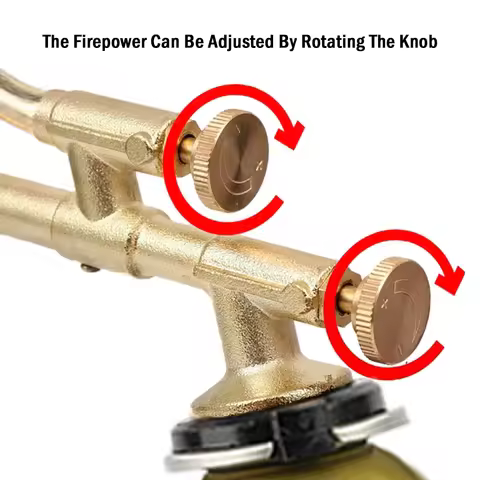 High Quality Copper Fire Gun Butane Gas Welding Torch Double Flame Jets Soldering Torch 3600° F Prop