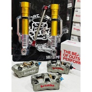 XMAX FORK COVER SILVER/GOLD WITH CALIPER 4POT FRONT FULL SET PNP M3 M5 STYLEMA SILVER / MATT BLACK X