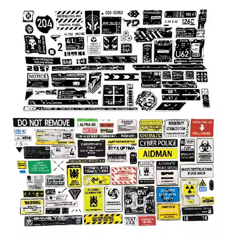 New Cyberpunk Warning Crystal Moto Sticker QR Code Label Vinyl Decal Off Road Car Glass Decoration L