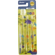 SKATER 兒童透明牙刷 3-5歲 3支裝 - 恐龍 [平行進口]
