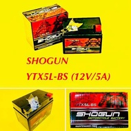 แบตเตอรี่ SONIC Shogun : YTX5L-BS 12V/5AH (กว้าง.ยาว.สูง 6.5x11x8.5cm.) ขั้วบวกขวา พร้อมน็อต : SHOGU