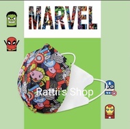 แมสเด็ก 3D ลาย Marvel สำหรับเด็กอายุ 0-12ปี (แพค 50ชิ้น ) หน้ากากอนามัยเด็ก 3D