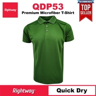 【【PREMIUM】 RIGHTWAY Baju Polo Tshirt Jersey Microfiber Berkolar Lelaki Murah QDP53 ARMY GREEN