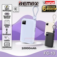 【3C Certified】Remax FC-13 10000mAh Powerbank 22.5W Fast Charging Power Bank Built-In Cable Small Siz