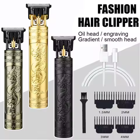 2025 Vintage T9 Hair Clipper | USB Fast Charge Shaver | 0mm Bald Fade Cutting Machine | Barber Grade