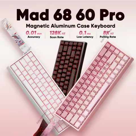 Madlions Mad 60he Mad 68he 68Pro Wired Mechanical Keyboard Gaming Magnetic Switch RT 0.01mm 8K Polli