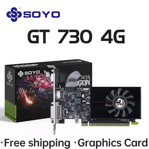 SOYO Graphics Cards NVIDIA GT730 4G GDDR3 128bit Video Card HDMI+DP+DVI For Desktop Gaming Computer 