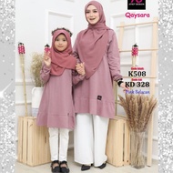 | PINK BELACAN | BAJU TSHIRT MUSLIMAH QAYSARA | BAJU SEDONDON IBU &amp; ANAK | LESS IRON | TANGAN BERCEKAK