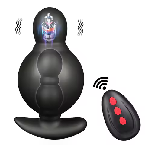 Anal Vibrator Inflatable Butt Plug Remote Prostate Massager Automatic Inflation Vibrating Male Femal