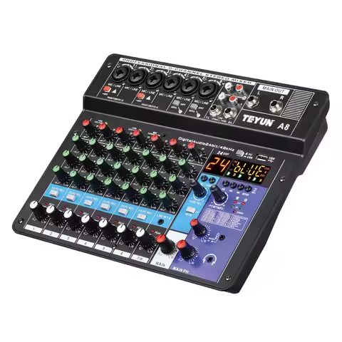 Professional 8-6-4 channel digital mixer sound card microphone mobile phone live broadcast computer 