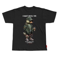 [Ready Stock XS-9XL] Duck Coffee Short Sleeve Casual graphic Tee plus size big size tshirt cotton