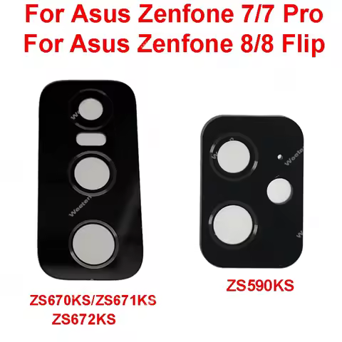 Rear Back Camera Lens Glass For Asus Zenfone 7 ZS670K 7 Pro ZS671KS 8 Flip ZS672KS 8 ZS590KS Camera 
