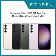 Samsung Galaxy S23 5G SM-S911B Dual Sim 128GB Cream/Green/Black/Lavender (8GB RAM) - Dual Nano Sim + Esim