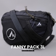 MONTE EQUIPMENT  Unisex Ultralight Hiking Fanny Pack 3L - Black