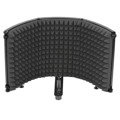 Freeboss 3 5 Panel Microphone Windscreen Shield Foldable Acoustic Screen Foam with Stand for Recordi