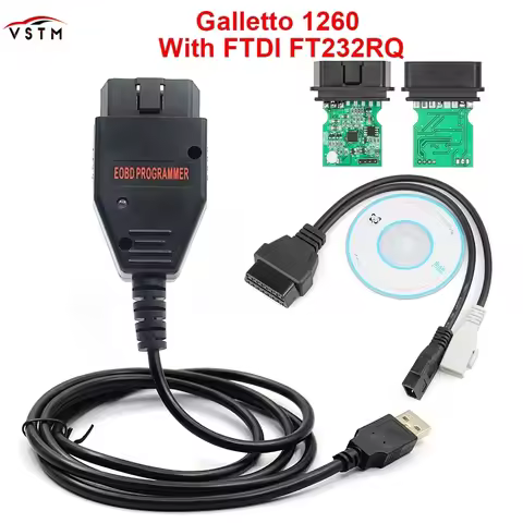 Galleto 1260 EOBD/OBD2/OBDII ECU Flasher 1260 ECU Chip Tuning with FTDI Chip Galletto 1260 Diagnsoti