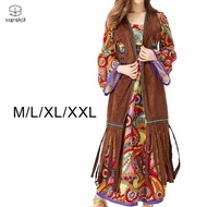 [szgrqkj3] Women Hippie Costume Clothes Girls Party Costume 60S 70S Disco Outfit Halloween