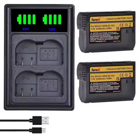 2280mAh EN-EL15C EN-EL15 Bateria EL15C EN EL15 Li-ion Battery + Charger for Nikon Z5 Z6 Z6 II Z7 Z7I