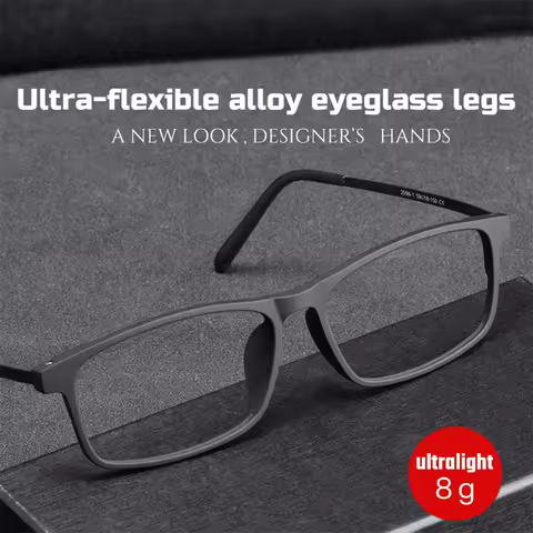 CAIDERONI Square Titanium Original Male Glass Frame Anti Blue Light Myopia Photochromic Reading Glas