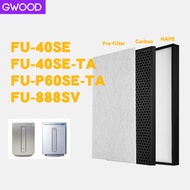 Gwood เหมาะสำหรับ Sharp FU-40SE-TA FU-60SE-TA FU-888SV FU-40SE FU-P60SE-TA เครื่องฟอกอากาศแผ่นกรอง