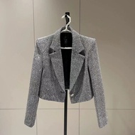 Tweed cardigan office coat korean casual aesthetic jacket for women attire formal coat for women xl