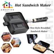 （SG Stock）Toaster maker Sandwich maker pan Sandwich toaster Hotdog sandwich maker Double sided sandwich pan