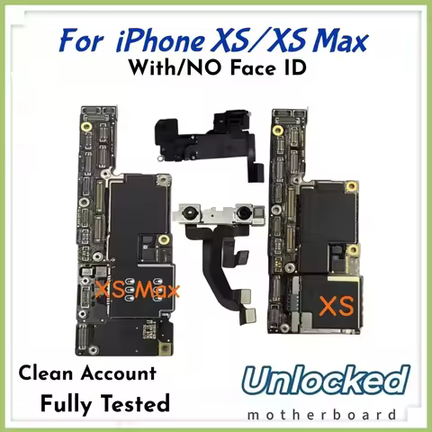 Tested For iPhone XS Max Mainboard for iPhone XS Motherboard with/NO Face ID Free ICloud 64G 256G Un