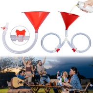 Double Head Beer Funnel Drinking Brewings Accessory With Valves For Homebrew Kit Party Bar
