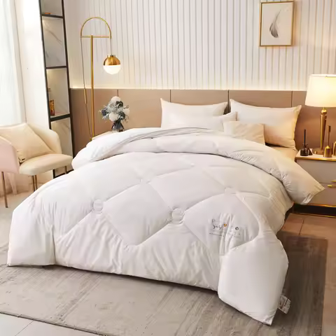 Luxury 100% Wool Quilt Core Autumn Winter Thickened Warm Quilted Comforter Fluffy Soft King Queen Si