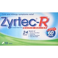 ZYRTEC-R COLD AND ALLERGY 10 TABLETS