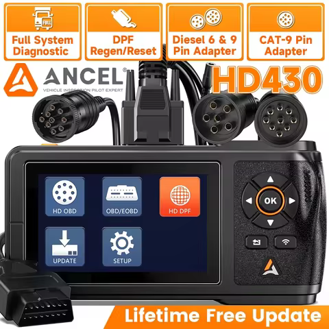 ANCEL HD430 Heavy Duty Truck Scanner Diagnostic Tool For Cummins Caterpillar CAT DPF Regen Engine Di
