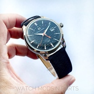 WMNP GS Grand Seiko mod 40mm with Black Ripple Dial GMT functions Watch Watches vintage Watch