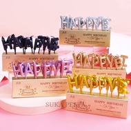 LILIN HAPPY BIRTHDAY CHROME WRITING CANDLES HBD WRITING CANDLE/S HAPPY BIRTHDAY LETTER CANDLE/S HBD 