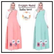 BB POPY MAXI ( L, 2 Warna ) Pakaian Gamis Maxi Jumbo Wanita, Baju Atasan Muslim Wanita Fashion Hijab