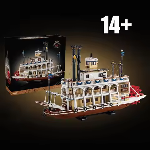 2025 New Ideas 21356 Biggest River Steamboat Set Model Building Blocks Ship Bricks Toys Birthday Gif
