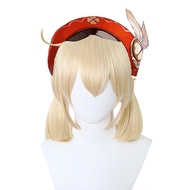 Game Klee Cosplay Costume Game Genshin Impact Woman Halloween Carnival Red Dress Loli Hat Ears Wig K