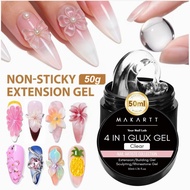 Makartt Solid Gel Builder: 4-in-1 50g 3d Nail Gel Clear Non-sticky for Extension 3D Sculpting Gels