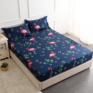 Waterproof Fitted Printed Stripe Twin Bedsheet Flamingo Queen Bed Sheet King Bedsheet for Bedroom