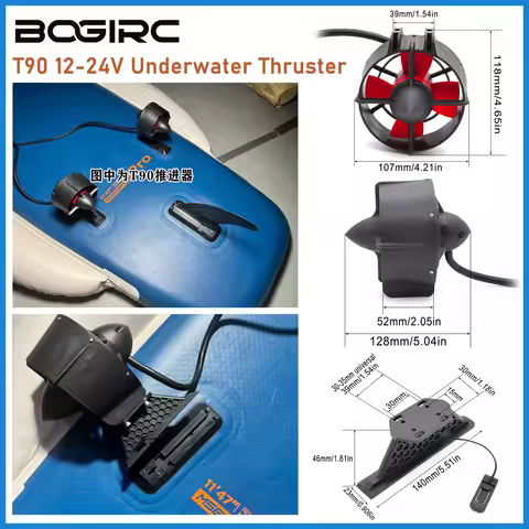 BOGIRC 12-24V 500W Underwater Thruster with Bracket T60/T90/T110 Thruster Compatible For Underwater 