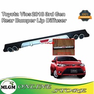 Toyota Vios 2018 3rd Gen Rear Bumper Lip Diffuser  (Matte Black/Silver)