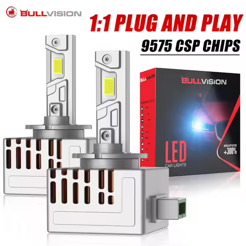Bullvision 2PCS D3S LED Headlights D1S D2S D4S D8S 35/70W Xenon Lights Turbo LED Two Sided 9570 CSP 