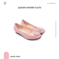 LA BELLA รองเท้าคัชชูหนังแกะ รุ่น QUEEN AMORE FLATS - NUDE PINK