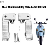 1Pair Aluminum Alloy Ebike Pedal Set Foot Rest Foldable Footrest Pedal Replacement For Ebike Bicycle
