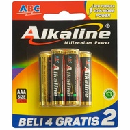 Baterai ABC ALKALINE AAA Isi 6 Pcs