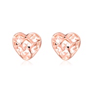 SK Jewellery Jewelled Heart 14K Rose Gold Loca Earrings