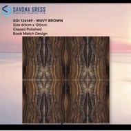 Granit Lantai 60x120 SAVONA GRES WAVY Brown motip marmer